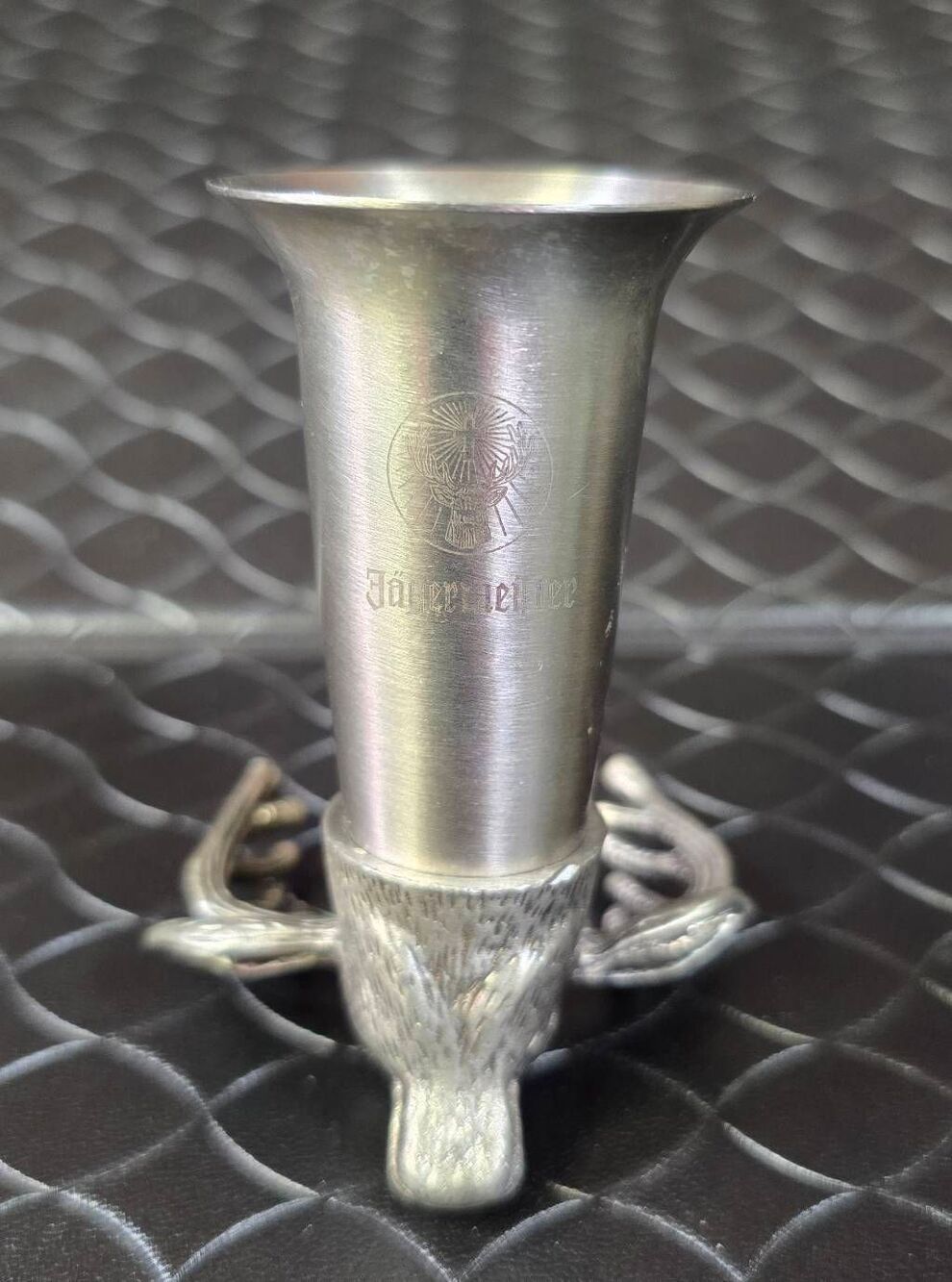 Vintage Pewter Stag Head Shot Glass & Stirrup Cup | Collectible Barware